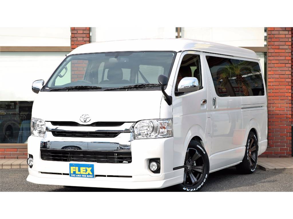 新車 ハイエースワゴンGL フルフラットベッド＆ベンチシート採用のFLEXオリジナルver.2！クアッドモニター！