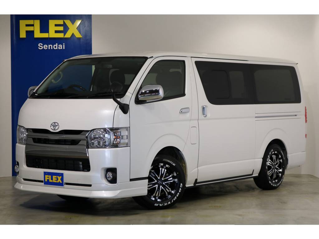 新車ハイエースＶスーパーＧＬ　ダークプライム　３０００ディーゼル４ＷＤ寒冷地仕様！ＦＬＥＸオリジナル内装架装【アレンジＦＵ－Ｎ】