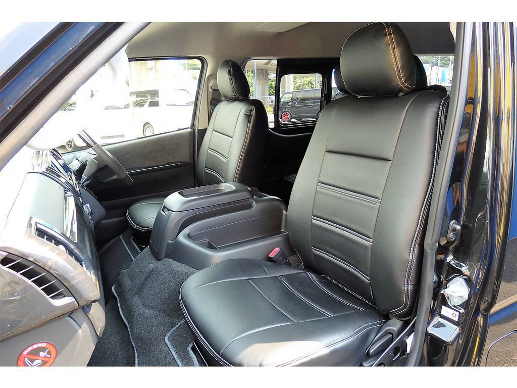 黒革調シートカバー！