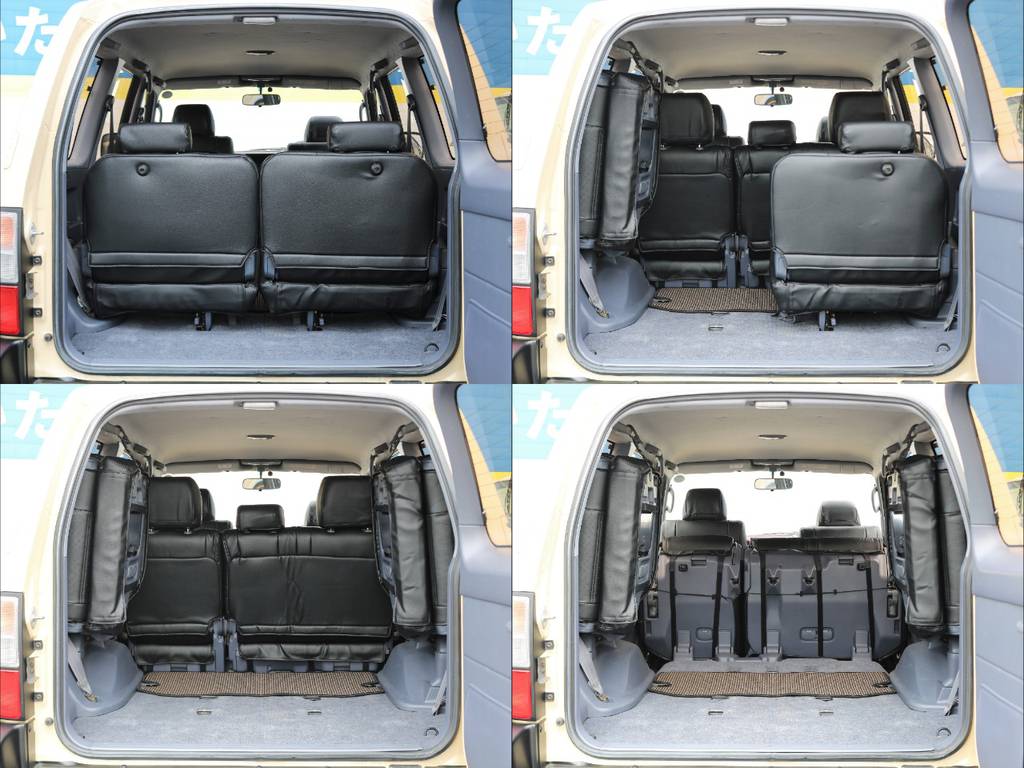 ３列シーターとして便利なお車ですが、各シートは格納が簡単で、荷室の拡充も容易に行って頂けます♪また、乗車人数や積載物の大きさなどに応じて多彩なシートアレンジで対応いたします！