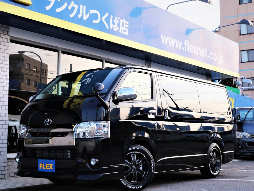 新車未登録ハイエースＶスーパーＧＬ、特別仕様車ダークプライム！ＦＬＥＸオリジナル内装ＶＥＲ４、ベッドキット、フローリング施工♪