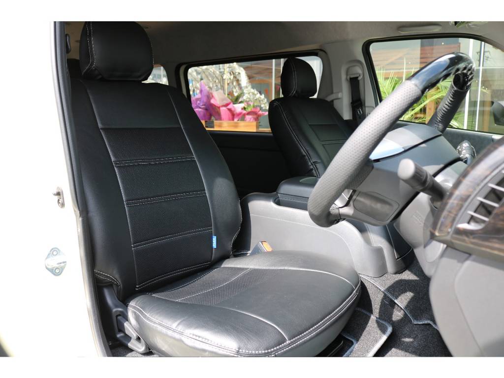 オリジナル黒革調シートカバー！