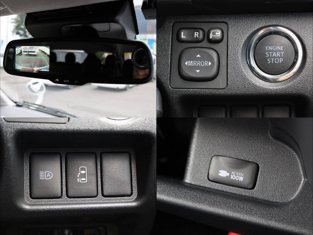 メーカーオプションの【バックカメラ内臓自動防眩ミラー・スマートキー・パワースライドドア】にワゴンGL標準装備の【１００Vコンセント】！