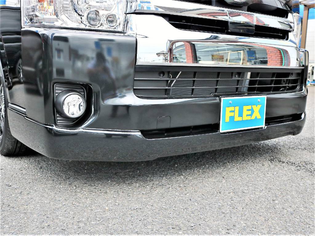 シンプルなFLEXオリジナルフロントリップスポイラーを装着しました！