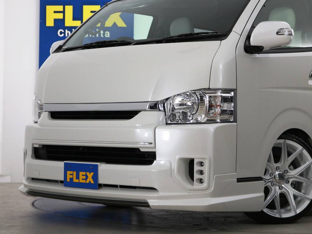 フロントビュー！４１５コブラＢｙ２ボンネット・ＷＡＬＤ　フロントリップスポイラー＋グリルカバー＋ＬＥＤデイライト♪