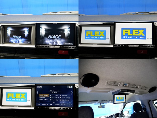 アルパイン サブモニター完備！！ダブルゾーン対応ですよ☆後席専用ロックフォード ルーフスピーカーもついてますよ☆