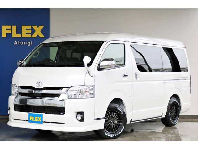 ★キャンプや車中泊など！！アウトドアならこの一台★ＦＬＥＸオリジナル内装架装《Ｖｅｒ.２》ハイエースワゴンＧＬ　２．７ガソリン４ＷＤ　ホワイトパール　内外装共にカスタム盛りだくさんの一台です♪