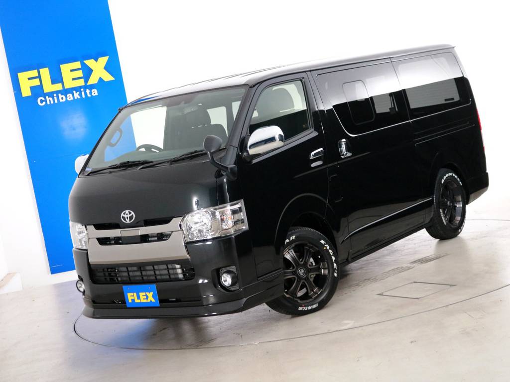新車未登録　ハイエースバン　Ｓ－ＧＬ　特別仕様車ダークプライムⅡ　ディーゼルターボ４ＷＤ　５人乗り４ナンバー登録　寒冷地仕様　ＦＬＥＸオリジナル内装アレンジ【Ｖｅｒ４　Ｄ/ＰⅡ】！