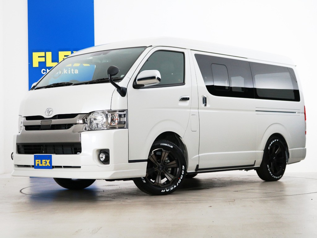 新車未登録　ハイエースバン　ワイド　Ｓ－ＧＬ　特別仕様車ダークプライムⅡ　ガソリン４ＷＤ　５人乗り１ナンバー登録　ＦＬＥＸオリジナル内装アレンジ【ＦＵ－Ｗ　Ｄ/ＰⅡ】！