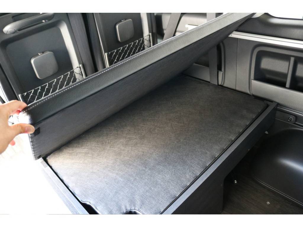 ベッドキットが全て収納出来るので、座席モードにする際にフリースペースが犠牲になりません！