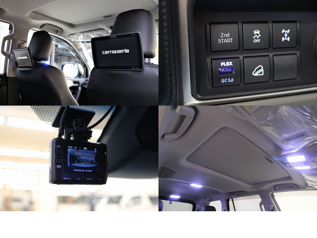 プライベートモニター☆オリジナルＵＳＢ電源☆前後ドライブレコーダー☆オリジナルＬＥＤルームランプ☆