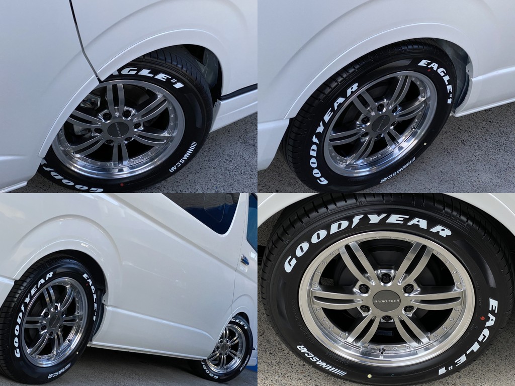 フレックスオリジナル オーバーフェンダーを装着！！足元には４１５ＣＯＢＲＡ バットラッカーⅢ１７インチアルミにナスカータイヤをインストール！！