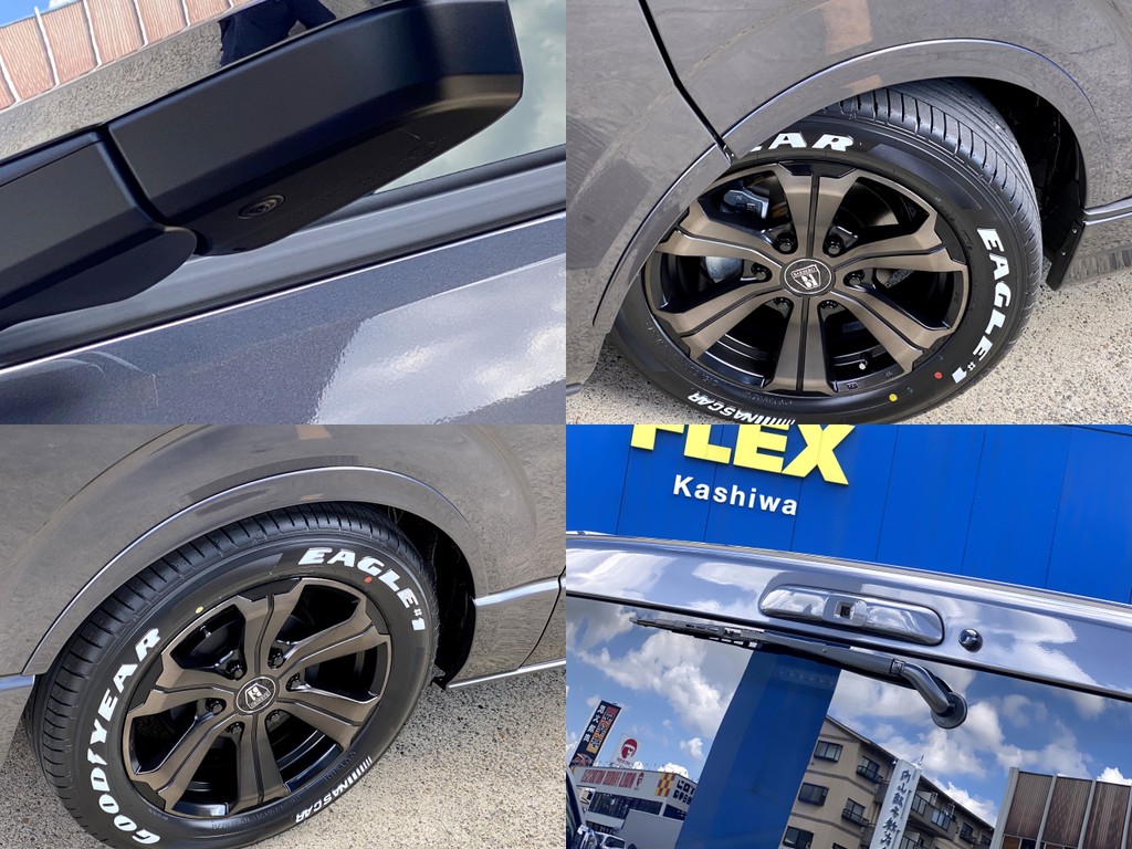 サイドカメラも完備！！ＦＬＥＸオリジナル ＤｅｌｆｉｎｏＬｉｎｅオーバーフェンダー装着で２インチローダウンがさらにローダウンに見えますよ☆