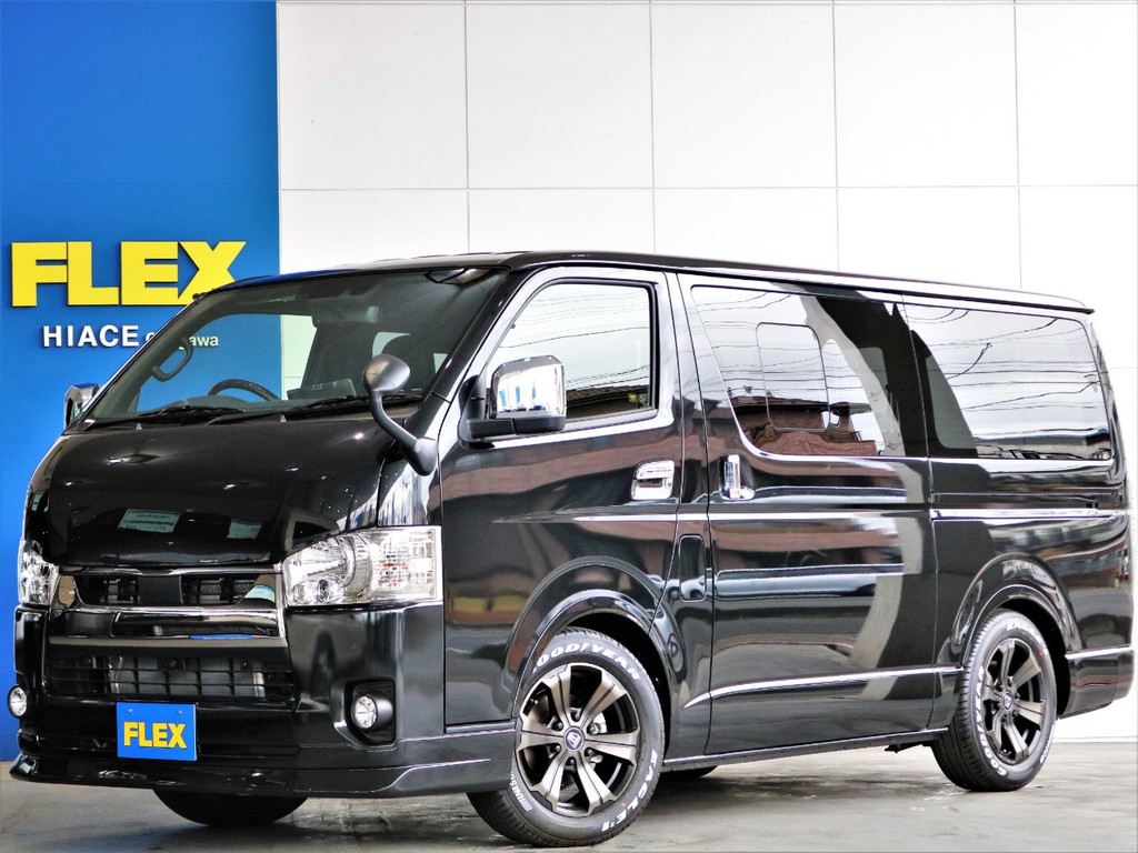 【新車】ハイエースS-GLダークプライムⅡガソリン２WD　ブルーレイ再生パナソニック10インチナビ　街乗りしやすいガソリン車♪即納車可能！！