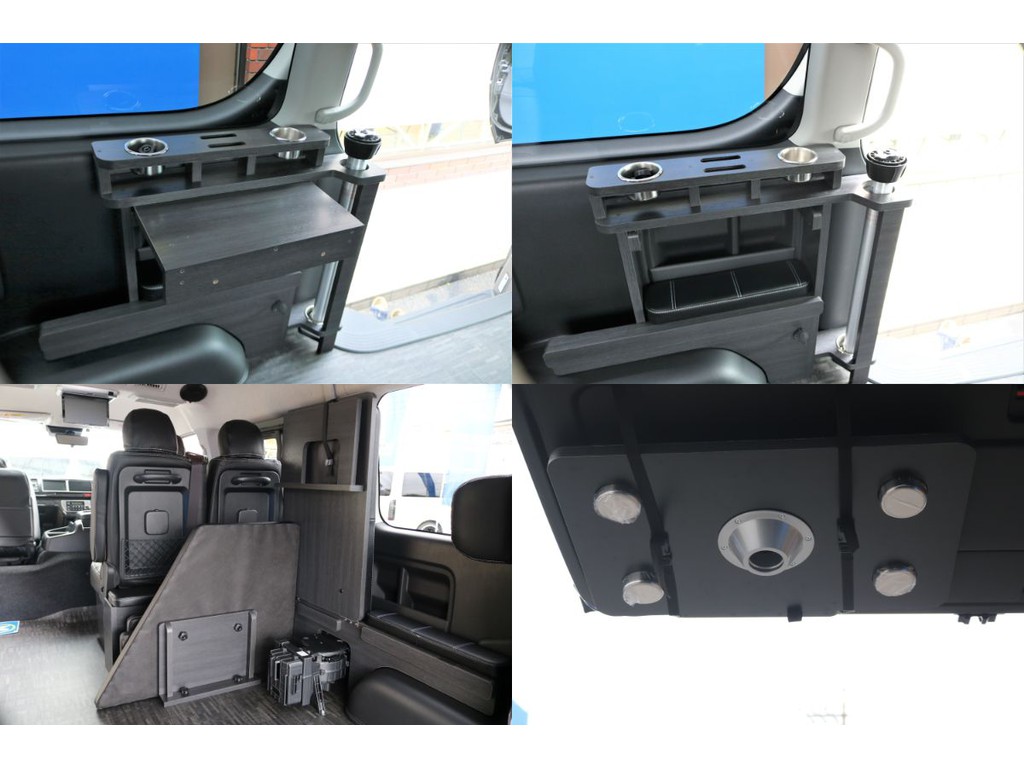 内装アイテムは収納付き！車内スペースもスッキリと確保できます☆