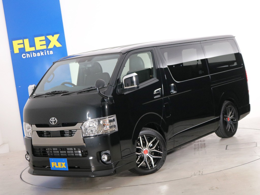 新車未登録　ハイエースバン　Ｓ－ＧＬ　一部改良後【新型】　特別仕様車ダークプライムⅡ　ガソリン２ＷＤ　５人乗り４ナンバー登録　２段ベッドカスタムＰＫＧ！