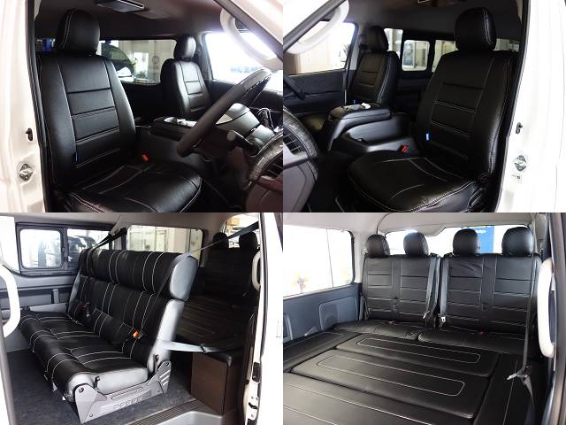 全席ＦＬＥＸオリジナル黒革調シートカバーを新品で装着♪