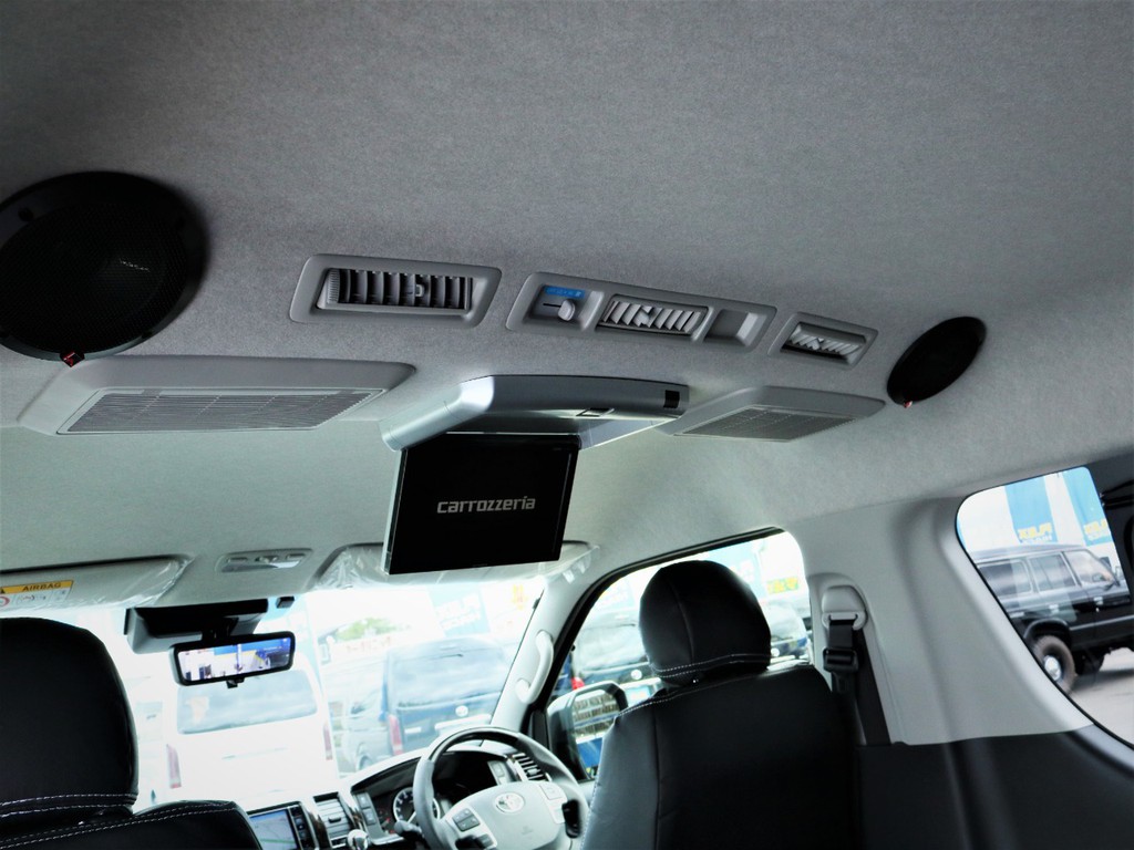 カロッツェリア製フリップダウンモニター、ルーフスピーカー！