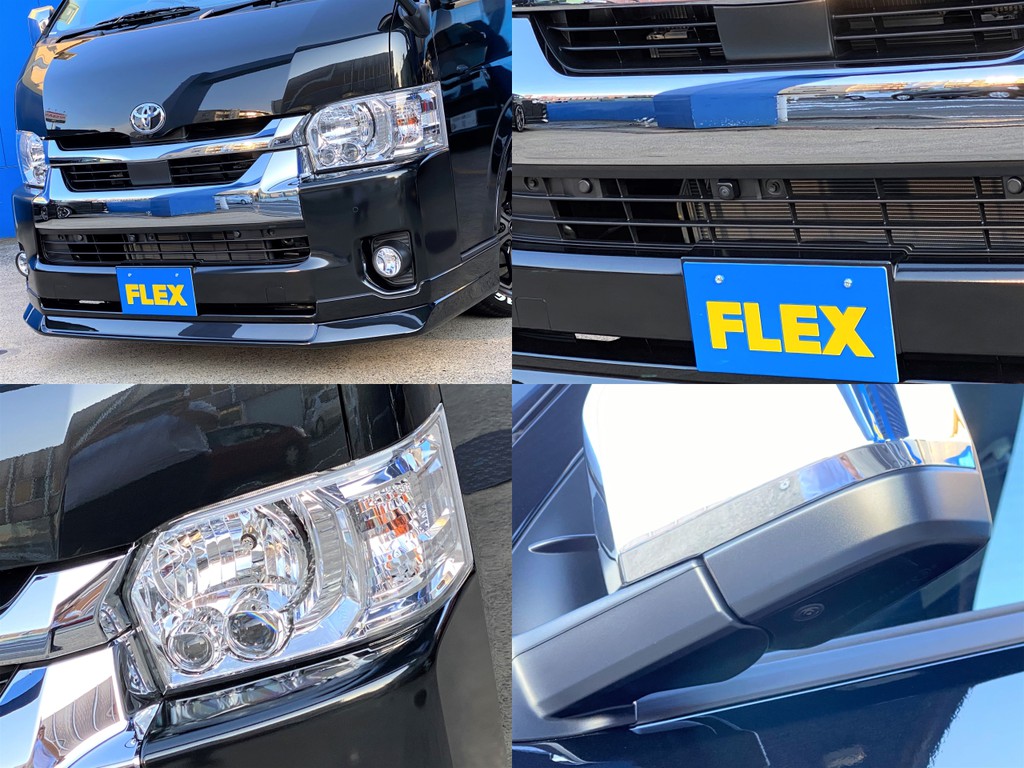 ＦＬＥＸオリジナル ＤｅｌｆｉｎｏＬｉｎｅフロントスポイラーをセット！！フロントカメラやサイドカメラ パノラミックビューモニターもついてますよ☆