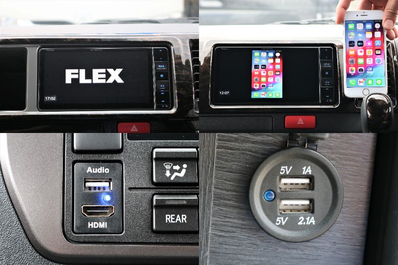 パイオニア製フルセグナビ搭載！！ＨＤＭＩによるスマホミラーリング接続を実現！！ＵＳＢ充電ソケットまで完備しています☆