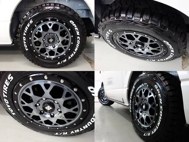 エクストリームＪ１６インチアルミホイールにタイヤはTOYOのオープンカントリーを新品で装着♪車検対応品になります！！