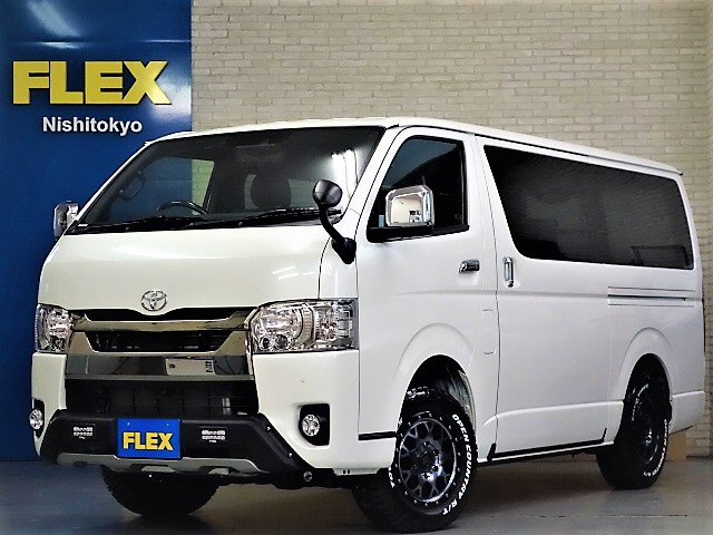 新車ハイエースＶダークプライムⅡ２８００ディーゼル４ＷＤガンメタ８インチナビベットＫＩＴパッケージ完成致しました！！