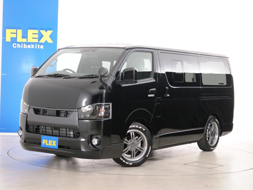 新車未登録　一部改良後　ハイエースバン　Ｓ－ＧＬ　特別仕様車【ダークプライムⅡ】　ガソリン２ＷＤ　５人乗り４ナンバー登録　カスタムＰＫＧ！