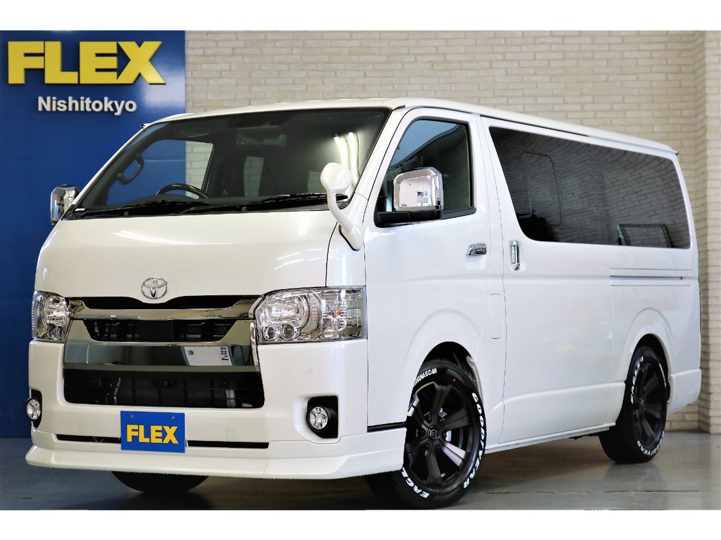 新車ハイエースＶダークプライムⅡ２８００ディーゼルタボナビパッケージ完成致しました！！フレックスカスタム満載の1台入庫致しました！！