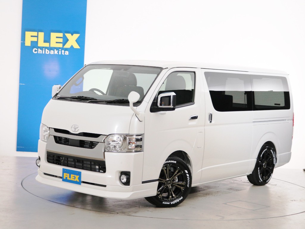 新車未登録　一部改良後　ハイエースバン　特別仕様車【ダークプライムⅡ】　ガソリン２ＷＤ　５人乗り４ナンバー登録　ベッドカスタムＰＫＧ！