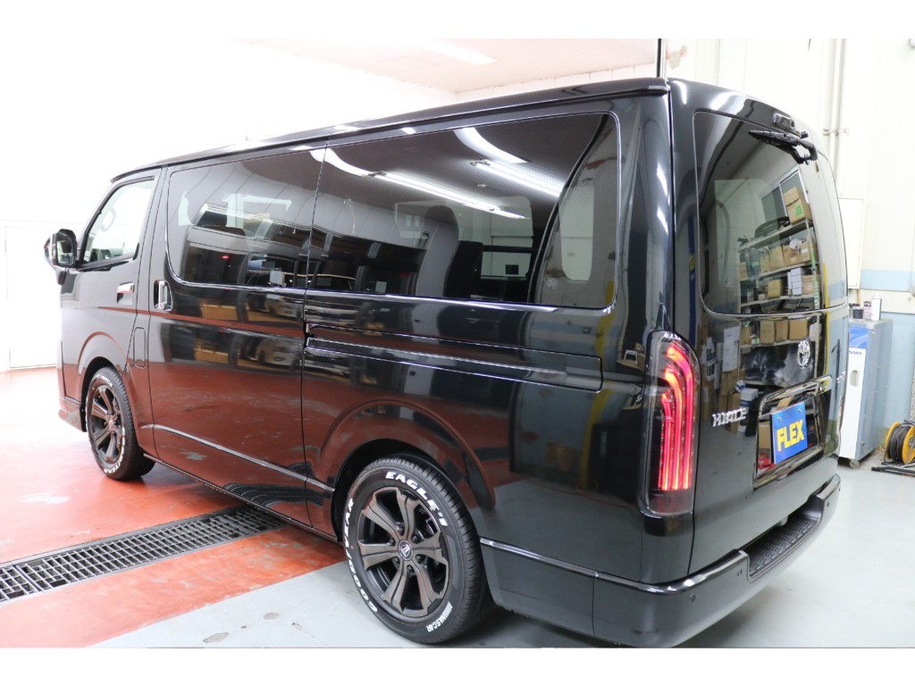 新車ハイエースＶダークプライムⅡ２０００ガソリンナビパッケージ完成致しました！！ＦＬＥＸオリジナルパーツでカスタマイズした1台！！即納車もご対応可能になります！！