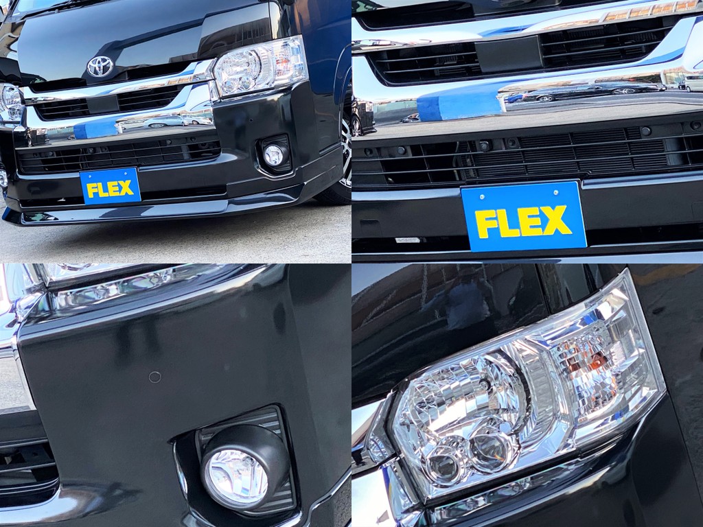 ＦＬＥＸオリジナル ＤｅｌｆｉｎｏＬｉｎｅフロントスポイラーをセット！！ＬＥＤヘッドライトやフロントカメラ完備！！インテリジェントクリアランスソナーもついてますよ☆