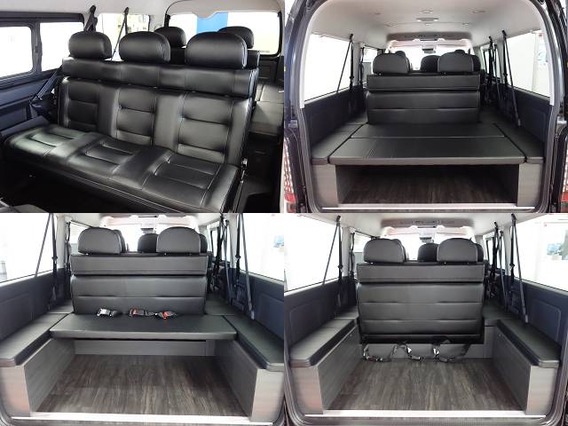 新車ハイエースワゴンＧＬ４ＷＤＦＬＥＸオリジナルＶｒｅ５シートアレンジ施工車両完成致しました！！店頭在庫車、即納車もご対応可能になります！！