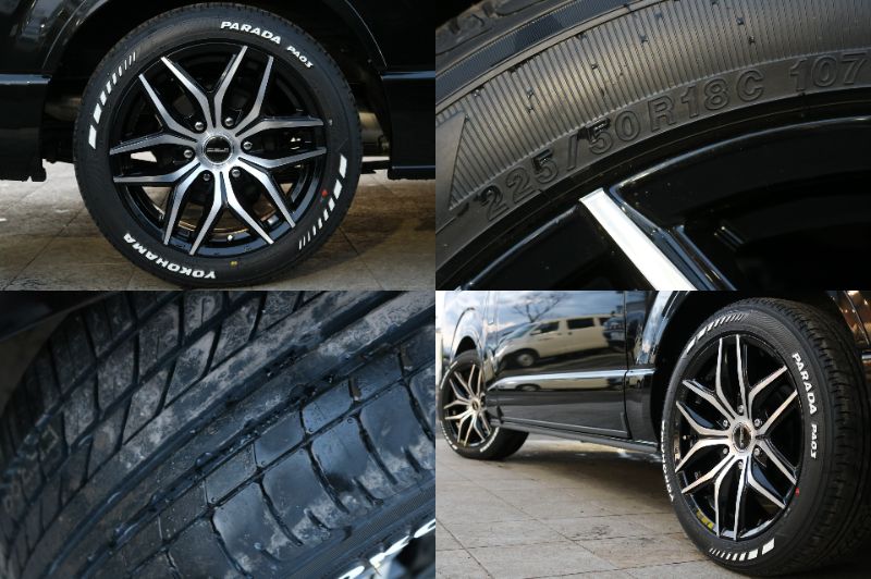 オリジナルＤｅｌｆ１８インチＡＷにＰＡＲＡＤＡ２２５タイヤの組み合わせになります！