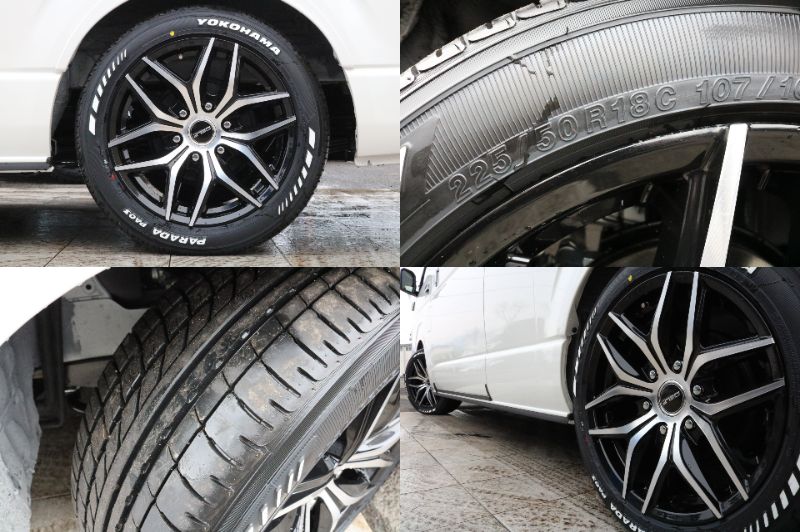 足元にはオリジナルＤｅｌｆ１８インチＡＷにＰＡＲＡＤＡ２２５タイヤをセット！