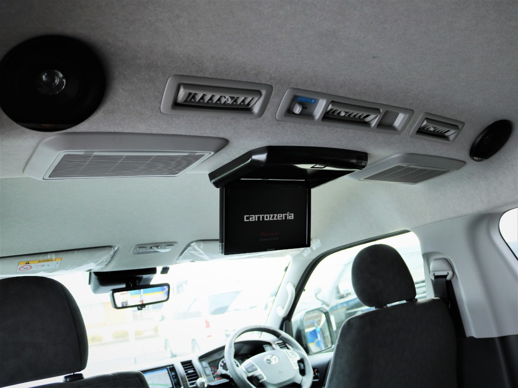 カロッツェリア製フリップダウンモニター、ルーフスピーカー追加！