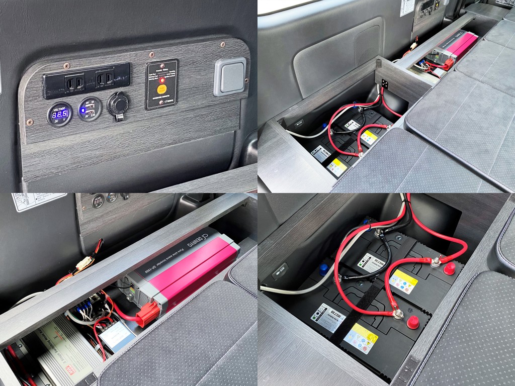 １００Ｖコンセント×２ ＵＳＢポート×２ １５００Ｗインバーター サブバッテリ×２ 走行充電機能付！！