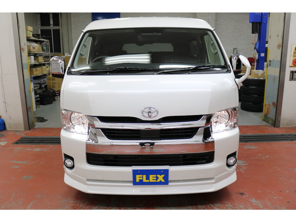 新車ハイエースワゴンＧＬ２ＷＤアレンジＡＳシート施工ツインナビパッケージ完成！！フレックスオリジナルパール多数装備済みのコンプリートカー入庫！！
