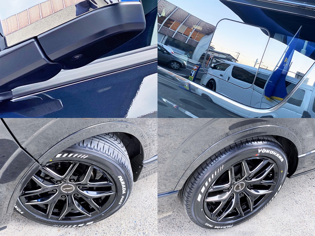 サイドカメラもついてますよ☆ＦＬＥＸオリジナル Ｄｅｌｆｉｎｏィオーバーフェンダー装着で２インチローダウンがさらにローダウンに見えますよ☆