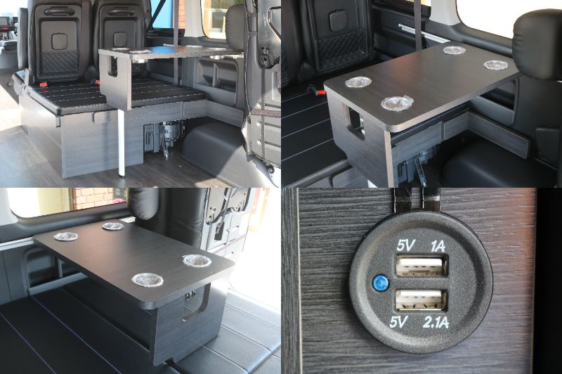 サイドテーブルやＵＳＢソケット付き♪車内でも快適にお過ごし頂けます☆