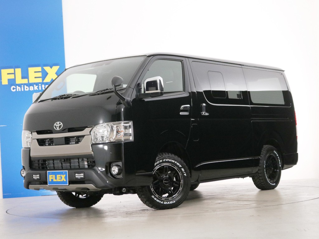 新車未登録　ハイエースバン　Ｓ－ＧＬ　特別仕様車【ダークプライムⅡ】　ディーゼルターボ４ＷＤ　５人乗り４ナンバー登録　寒冷地仕様　ＦＬＥＸオリジナル内装アレンジ【Ｖｅｒ４　エレコ】！