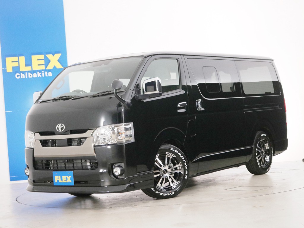 新車未登録　ハイエースバン　Ｓ－ＧＬ　特別仕様車【ダークプライムⅡ】　ガソリン２ＷＤ　５人乗り４ナンバー登録　ライトカスタムＰＫＧ！