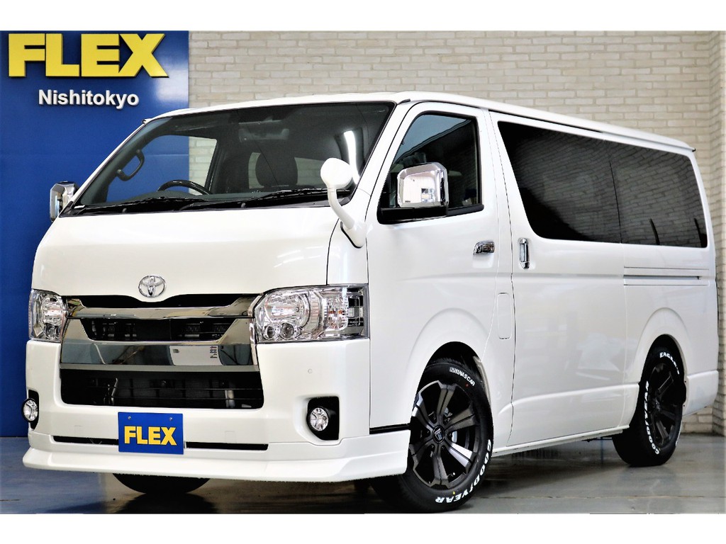 新車ハイエースＶダークプライムⅡ２０００ガソリン２ＷＤ床張りナビパッケージ完成致しました！！店頭在庫車、即納車可能になります！！オリジナルパーツ多数装備済み！！