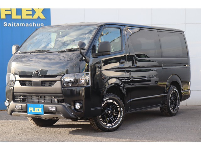 新車ハイエースＶダークプライムⅡ2800クリーンディーゼル４ＷＤ　オフロードパッケージ/ブラックエディション　高さ調整式ベットキット付　両側自動ドア