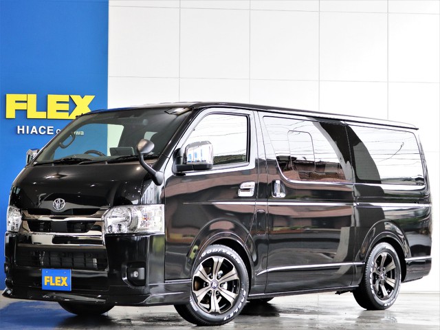 新車　【新型】ハイエースS-GLダークプライムⅡ　ガソリン2WD　バージョン４内装架装車両　フローリングにベッドキット　アルパインBIG-X付！！