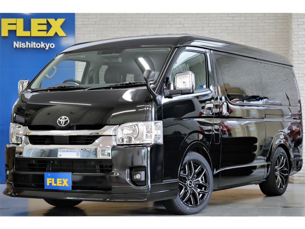 新車ハイエースワゴンＧＬ２７００ガソリン２ＷＤツインナビパッケージ完成致しました！！フレックスオリジナルパーツでカスタムした１台になります！！店頭在庫車、即納車ご対応可能！！