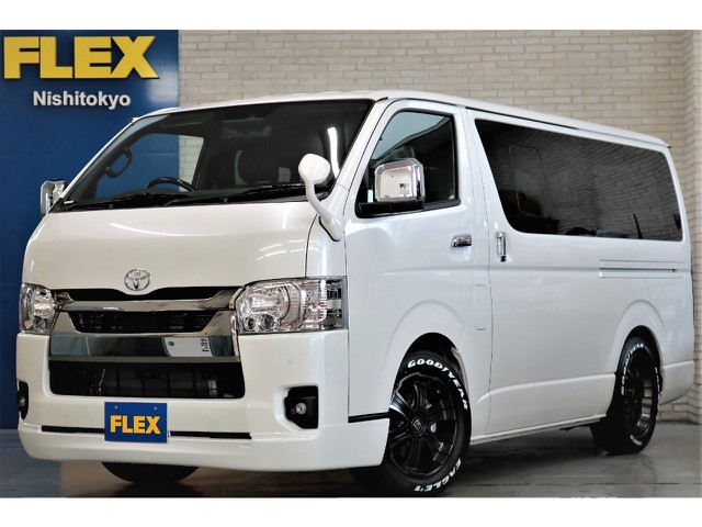 新車ハイエースＶダークプライムⅡ２８００ディーゼルナビパッケージ入庫致しました！！フレックスオリジナルパーツ多数装備済み！！店頭在庫車、即納車可能になります！！