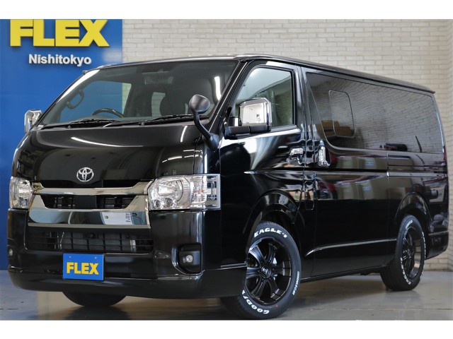 新車ハイエースＶダークプライムⅡ２８００ディーゼルターボナビパッケージ完成致しました！！店頭在庫車、即納車もご対応可能！！ＦＬＥＸオリジナルパーツ多数装備！！