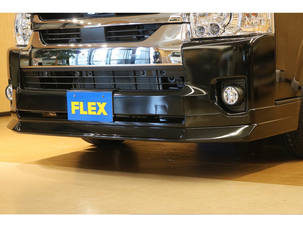 【フロント】FLEXオリジナルリップスポイラーを装着！スタイリッシュなシルエットで見た目をさらにかっこよく！