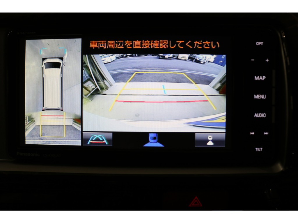 パノラミックビューモニターの映像は配線加工し、ナビで確認できるようにしてあります