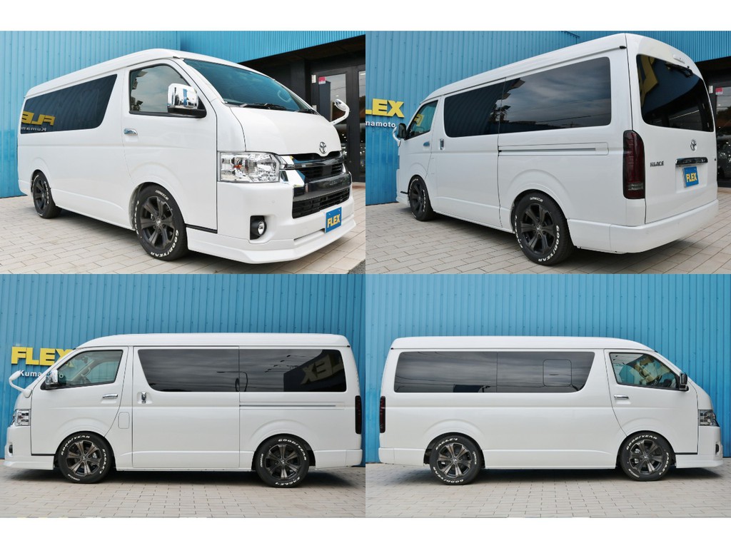 FLEXオリジナルバルベログランデ１７インチアルミホイール＆グッドイヤーナスカータイヤを装着！オリジナルオーバーフェンダーも装着済みです！